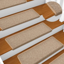 vidaXL 15 db világosszürke lépcsőszőnyeg 65x21x4 cm lakástextília