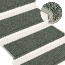 vidaXL 15 db zöld lépcsőszőnyeg 65 x 25 cm lakástextília