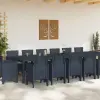 vidaXL 15 Részes Fehér Polirattan Kerti Étkező Garnitúra - 14 Fős
