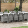 vidaXL 17 Darabos Kert Étkező Szett Párnákkal Világosszürke Polirattan, Kerti Asztal Világosszürke 250x100x73 cm Polirattan, Kerti Asztal Világosszürke 150x100x73 cm Polirattan, Kerti Székek Párnákkal 4 db Világosszürke Polirattan (3378669)