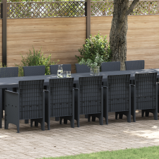 vidaXL 17 Darabos Kerti Étkezőszett Antracit Polyrattan kerti bútor