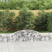 vidaXL 17 db íves horganyzott vas gabion kosár 300x30x40/60 cm kerti dekoráció