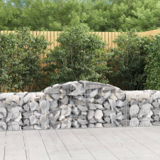 vidaXL 17 db íves horganyzott vas gabion kosár 300x50x60/80 cm kerti tárolás