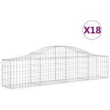 vidaXL 18 db íves horganyzott vas gabion kosár 200x30x40/60 cm (3145381) kerti tárolás