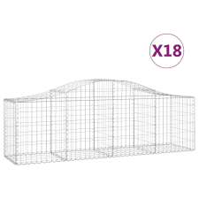 vidaXL 18 db íves horganyzott vas gabion kosár 200x50x60/80 cm (3145612) kerti tárolás
