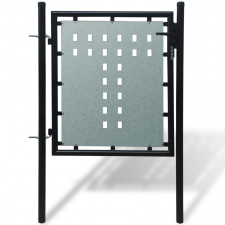 vidaXL 1 ajtós kapu 100 x 150 cm fekete építőanyag