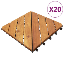 vidaXL 20 db barna tömör akácfa padlólap 30 x 30 cm járólap