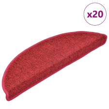 vidaXL 20 db bordeaux piros lépcsőszőnyeg 56x17x3 cm lakástextília