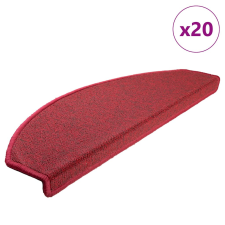 vidaXL 20 db bordeaux piros lépcsőszőnyeg 65x24x4 cm lakástextília