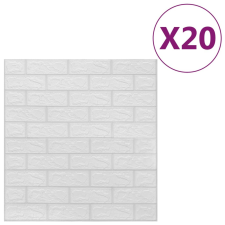 vidaXL 20 db fehér öntapadós 3D tégla hatású falmatrica (150719) tapéta, díszléc és más dekoráció