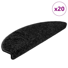 vidaXL 20 db fekete lépcsőszőnyeg 65x21x4 cm lakástextília
