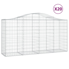 vidaXL 20 db íves horganyzott vas gabion kosár 200x50x100/120 cm (3145655) kerti tárolás