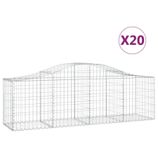 vidaXL 20 db íves horganyzott vas gabion kosár 200x50x60/80 cm (3145613) kerti tárolás