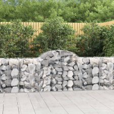 vidaXL 20 db íves horganyzott vas gabion kosár 200x50x80/100 cm kerti tárolás