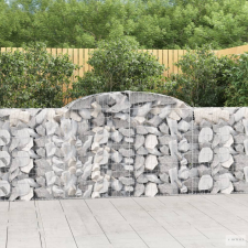 vidaXL 20 db íves horganyzott vas gabion kosár 300 x 30 x 100/120 cm kerti tárolás