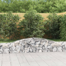 vidaXL 20 db íves horganyzott vas gabion kosár 400x30x40/60 cm kerti tárolás