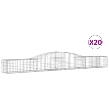 vidaXL 20 db íves horganyzott vas gabion kosár 400x50x40/60 cm (3146967) kerti tárolás