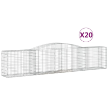 vidaXL 20 db íves horganyzott vas gabion kosár 400x50x80/100 cm (3146993) kerti tárolás