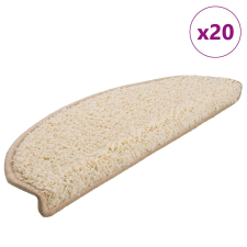 vidaXL 20 db krém lépcsőszőnyeg 65x21x4 cm lakástextília