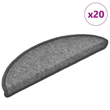 vidaXL 20 db sötétszürke lépcsőszőnyeg 56x17x3 cm lakástextília