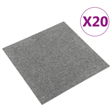 vidaXL 20 db szürke szőnyegpadlólap 5 m² 50 x 50 cm lakástextília