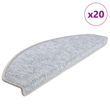 vidaXL 20 db világosszürke lépcsőszőnyeg 65x24x4 cm lakástextília