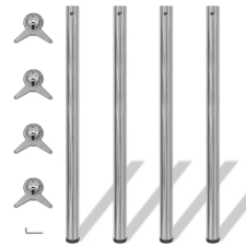 vidaXL 242138 4 Height Adjustable Table Legs Brushed Nickel 1100 mm bútor