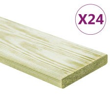 vidaXL 24 db impregnált tömör fenyőfa padlódeszka 2,88 m² 1 m járólap