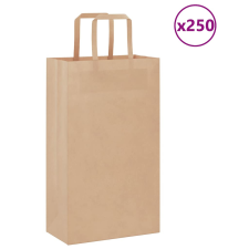 vidaXL 250 db barna kraft papírzacskók fogantyúkkal 21x11x36 cm ajándéktasak