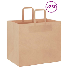vidaXL 250 db barna kraft papírzacskók fogantyúkkal 32x22x28 cm ajándéktasak