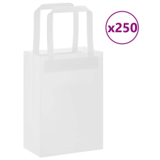 vidaXL 250 db fehér kraft papírzacskók fogantyúkkal 15x8x21 cm ajándéktasak
