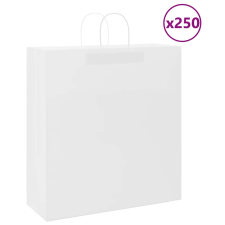 vidaXL 250 db fehér kraft papírzacskók fogantyúkkal 45x17x48 cm ajándéktasak