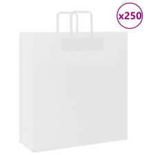 vidaXL 250 db fehér kraft papírzacskók fogantyúkkal 45x17x48 cm ajándéktasak