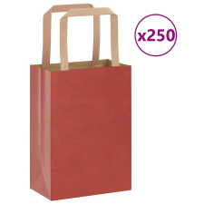 vidaXL 250 db piros kraft papírzacskók fogantyúkkal 15x8x21 cm ajándéktasak