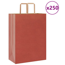 vidaXL 250 db piros kraft papírzacskók fogantyúkkal 32x17x44 cm ajándéktasak