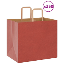 vidaXL 250 db piros kraft papírzacskók fogantyúkkal 32x22x28 cm ajándéktasak