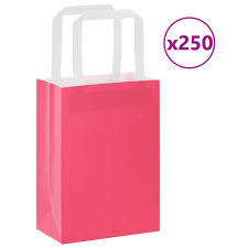 vidaXL 250 db rózsaszín kraft papírzacskók fogantyúkkal 15x8x21 cm ajándéktasak