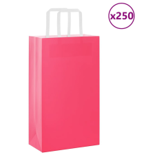 vidaXL 250 db rózsaszín kraft papírzacskók fogantyúkkal 21x11x36 cm ajándéktasak