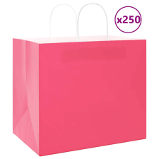 vidaXL 250 db rózsaszín kraft papírzacskók fogantyúkkal 32x22x28 cm ajándéktasak