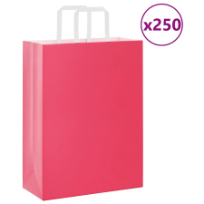 vidaXL 250 db rózsaszín papírzacskók fogantyúkkal 26x12x35 cm ajándéktasak