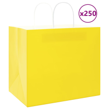 vidaXL 250 db sárga kraft papírzacskók fogantyúkkal 32x22x28 cm ajándéktasak