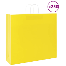 vidaXL 250 db sárga kraft papírzacskók fogantyúkkal 54x15x49 cm ajándéktasak