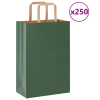 vidaXL 250 db zöld kraft papírzacskók fogantyúkkal 21x11x31 cm