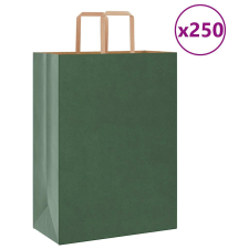 vidaXL 250 db zöld kraft papírzacskók fogantyúkkal 32x17x44 cm ajándéktasak