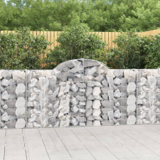 vidaXL 25 db íves horganyzott vas gabion kosár 200x30x100/120 cm kerti tárolás