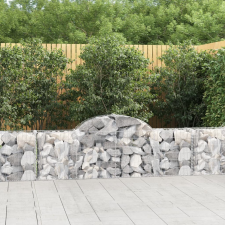 vidaXL 25 db íves horganyzott vas gabion kosár 200x30x60/80 cm kerti dekoráció