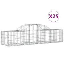 vidaXL 25 db íves horganyzott vas gabion kosár 200x50x40/60 cm (3146273) kerti tárolás