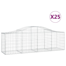 vidaXL 25 db íves horganyzott vas gabion kosár 200x50x60/80 cm (3145614) kerti tárolás