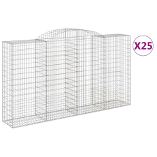 vidaXL 25 db íves horganyzott vas gabion kosár 300x50x160/180 cm (3146770) kerti tárolás