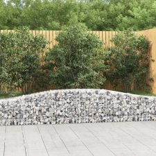 vidaXL 25 db íves horganyzott vas gabion kosár 400x30x40/60 cm kerti dekoráció